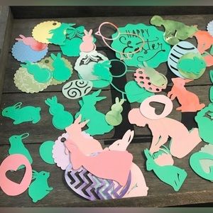 50 Pcs Easter Ephemera Eggs Baskets Bunny